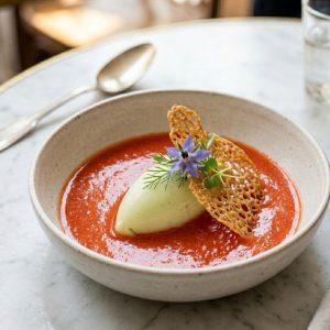 SOUPE FROIDE DE FRAISES GARIGUETTES A LA VERVEINE