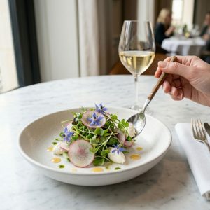 SALADE DE JEUNES POUSSES ET RADIS CROQUANTS