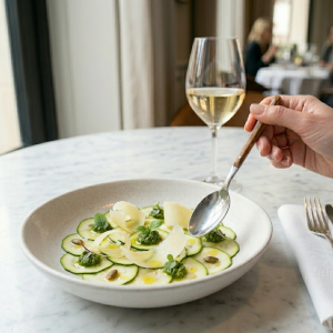 CARPACCIO DE COURGETTES ET COPEAUX DE PARMESAN
